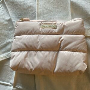 Rare Beauty Cream Quilted Puffer Cosmetic Pouch